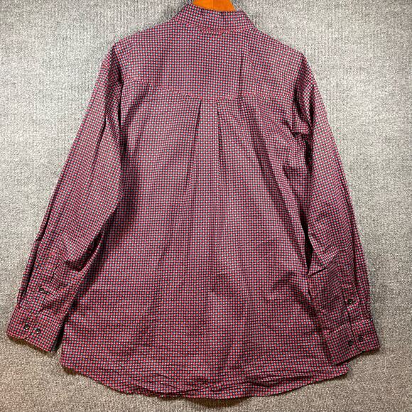 Roper Button Down Western Shirt Men's XL Red/Blue Geometric AOP Long Sleeve - Picture 9 of 10
